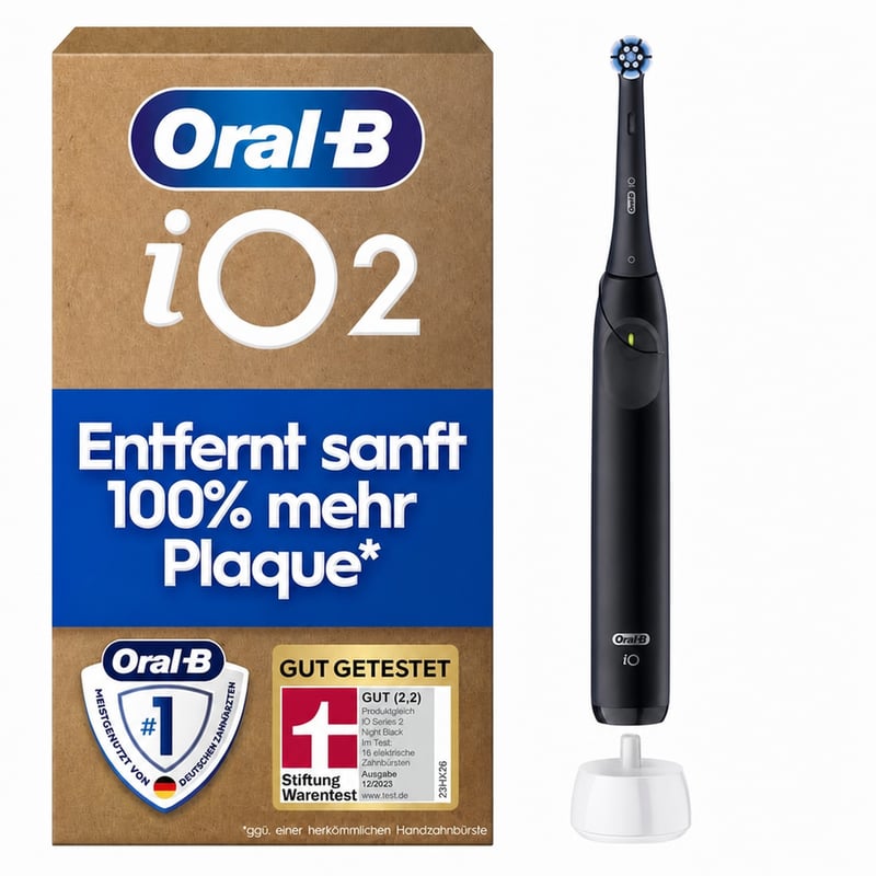 Periuță de dinți electrică Oral-B iO Series 2, pachet DUO – Incomplet (lipsește periuța neagră și capul de periaj), utilizat, negru/roz – set 1 bucată