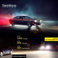 TECTICO H15 Halogén Izzó 5000K Ultra Meleg Fehér - 130% Fényerő, 12V Autó Fényszóró, Távolsági és Tompított Világítás, 2db Szett 4