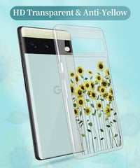 Google Pixel 6 Napraforgós Vékony Tok - Divatos Virágmintás Védőborító Nőknek 7