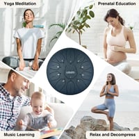 LEKATO 11 hangos acél nyelvdob 25,4 cm D-dúr meditációs hangszer sötétkék - 10 inch (D) 11 notes, navy blue 4
