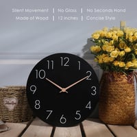 Plumeet 30cm Fekete Fa Falióra - Csendes, Keret Nélküli, Modern Minimál Dizájn 3
