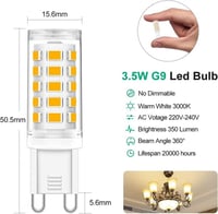 Tailcas G9 LED Izzó 3.5W Meleg Fehér 3000K 5db Csomag 1