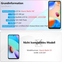 RongZy Xiaomi Redmi 10C LCD Kijelző és Érintőképernyő Csere Keret Szerelőkészlettel - Fekete, Kompatibilis 220333QAG/QBI/QNY/QL Modellekkel 3