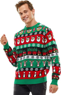 U LOOK UGLY TODAY Vicces Karácsonyi Pulóver Unisex, Vastag Kötésű Fair Isle Mintás, XL 1