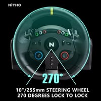NITHO Drive Pro ONE V24 Gamer Versenykormány Pedálokkal, 270 Fokos Forgatás, PS4, PC, Xbox, Switch Kompatibilis, Vibrációs Funkcióval, Arcad 6