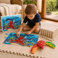 Morski set za igru: 100 kom. dječje puzzle + 12 kom. EVA podloga + 2 kom. podvodne igračke 1