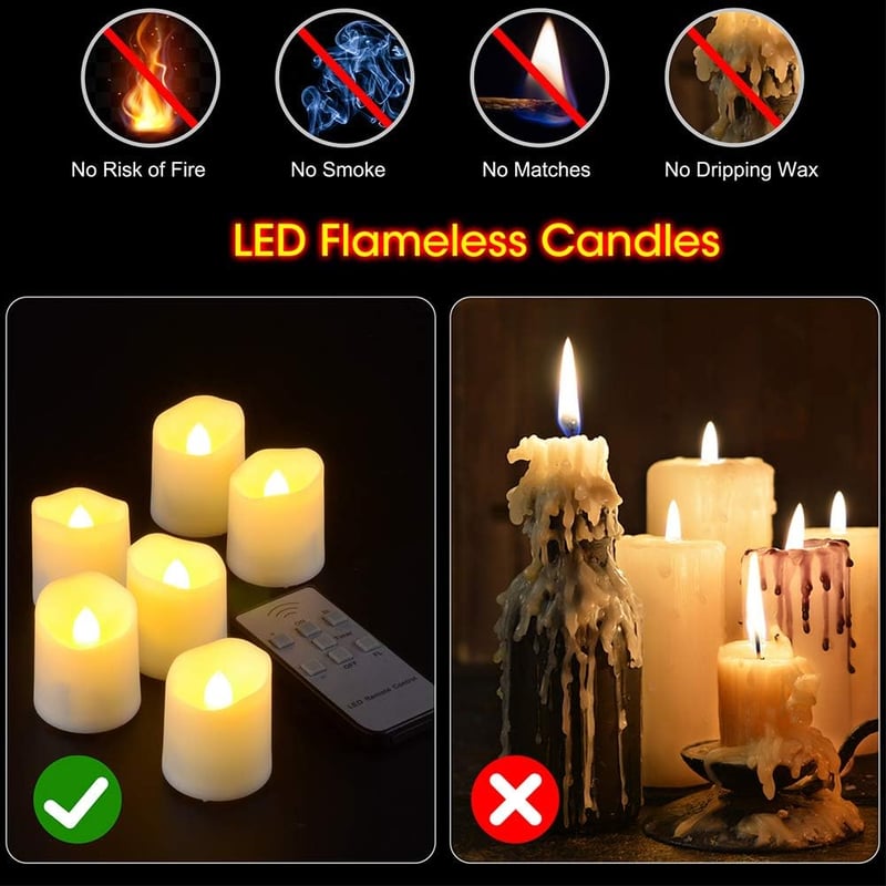 PChero LED gyertyák távirányítóval - 2 db újratölthető, időzíthető, USB-s dekorációs lángimitáció