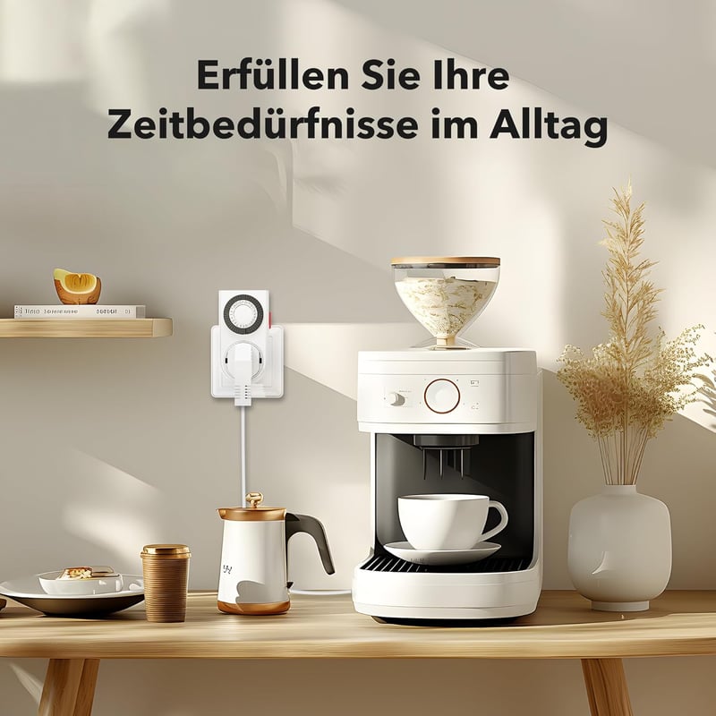 HBN Mechanikus Időzítő Konnektor 16A/3680W - Gyerekzáras, 4 db-os Szett, 24 Órás Program, Beltéri Analóg Időkapcsoló Lámpákhoz, 30 Perces Ka
