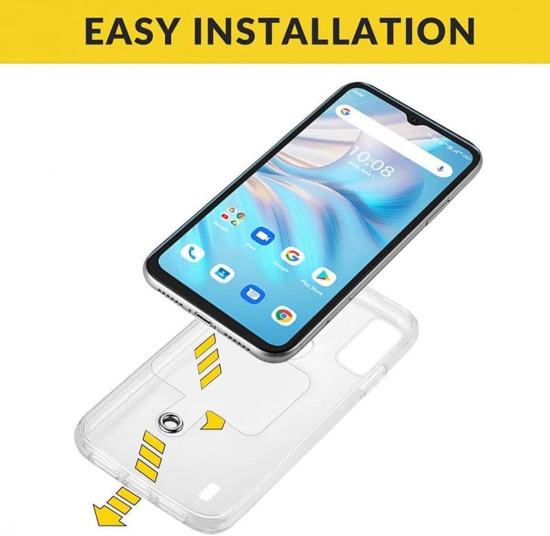 UMIDIGI A13 Rózsaszín Szilikon Tok Nyakpánttal és Képernyővédővel