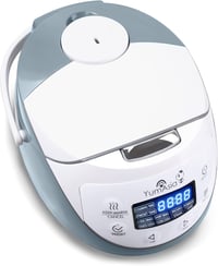 Yum Asia Panda Mini rizsfőző 0,6L kerámia edénnyel, Micom Fuzzy Logic technológiával, 8 főzési funkcióval, LED kijelzővel, 350W, fehér-szürk 6