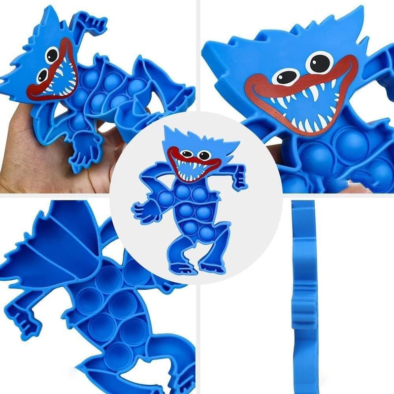 Kék Huggy Wuggy Pop It Antistressz Játék - Poppy Playtime Figura