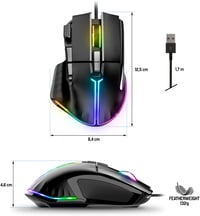 SPIRIT OF GAMER PRO M5 RGB Gamer Egér 12800 DPI, 8 Programozható Gomb, Gyorstüzelés Funkcióval, 13 RGB Háttérvilágítási Effekt, Ergonomikus  8