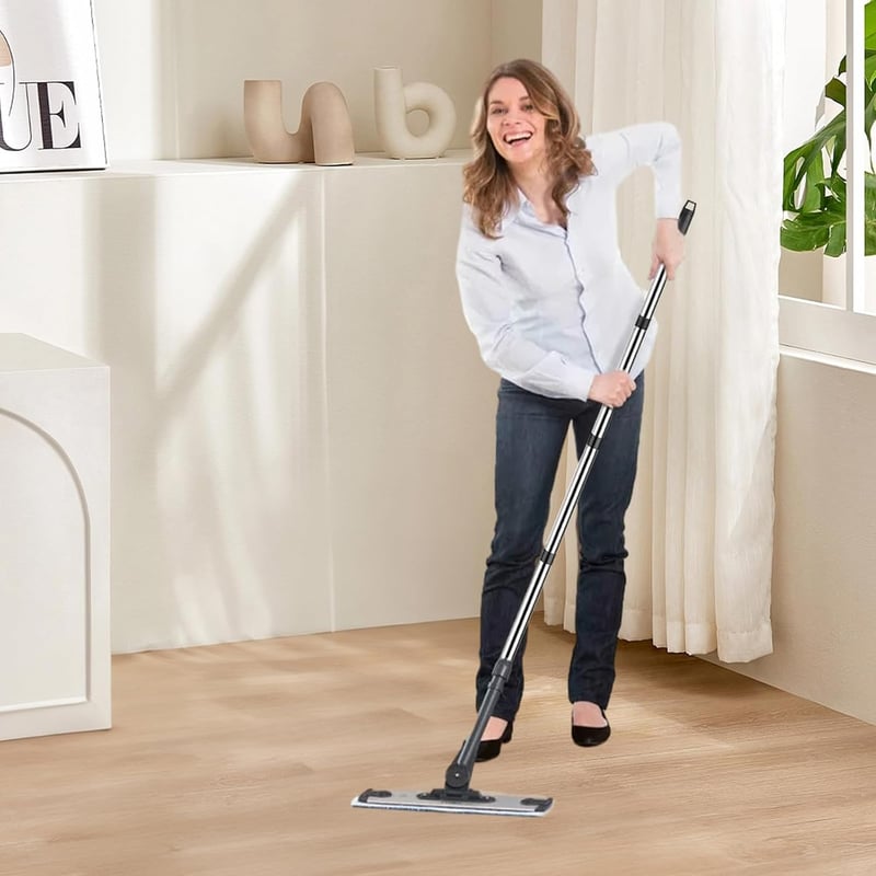 SRJQXH Teleszkópos Nyél Rozsdamentes Acélból - 147 cm Hosszabbítható Tisztítórúd Ablakhoz, Otthonba, Hotelbe - Állítható Méretű Takarító Esz