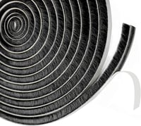 qipuneky Ajtó- és Ablakszigetelő Kefe, 9mm×23mm×6m, Fekete Huzatgátló Tömítőszalag, Időjárásálló Polipropilén Szigetelőcsík 1