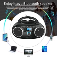 Hordozható Bluetooth CD-rádió USB-vel és AUX bemenettel - Fekete 5