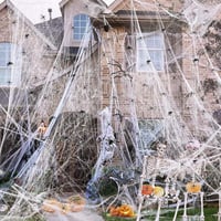 Halloween Pókháló Szett 120g Nyújtható Hálóval és 24 Műpókkal - Ijesztő Dekoráció 5