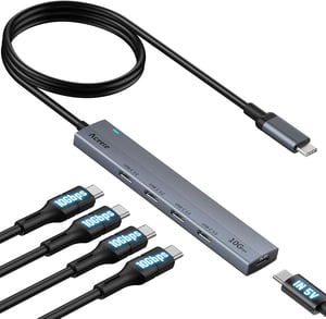 Aceele USB 3.0 hub s 4 priključka, kompatibilan s MacBook/iMac/Windows prijenosnim računalima, kabel od 1,2 m