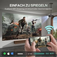 Aurzen D1 Pro Okos Projektor Full HD 1080P, 4K Támogatással, Dolby Audio, Automata Fókusz, 2x10W Hangszóró, WiFi, Bluetooth 5.2, Netflix Kom 6