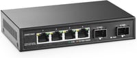 YuLinca 4 portos 2.5G hálózati switch 10G SFP-vel, ventilátor nélküli fém asztali Ethernet switch 1