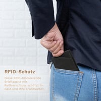 DONBOLSO Férfi Bőr Vékony Pénztárca Érmés Rekesszel - RFID Blokkoló Kártyatartó - Minimalista Első Zseb Pénztárca Ajándékdobozban 6