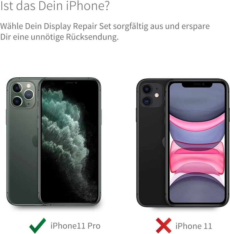 GIGA Fixxoo iPhone 11 Pro Retina LCD Kijelző Csereképernyő - Érintőképernyős Üveg Szerszámkészlettel - Egyszerű Kijelzőjavító Szett