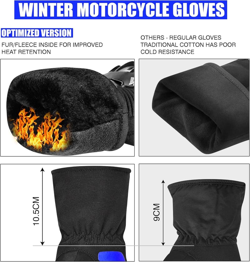WESTWOOD FOX Vízálló Téli Motoros Kesztyű - Érintőképernyős, Könnyű, Meleg Védőkesztyű Férfiaknak és Nőknek, BMX, ATV, UTV, Hegyi Kerékpároz