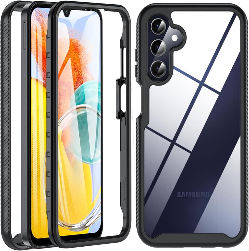 Samsung Galaxy A15 5G/4G 360 fokos védőtok beépített kijelzővédővel - Fekete