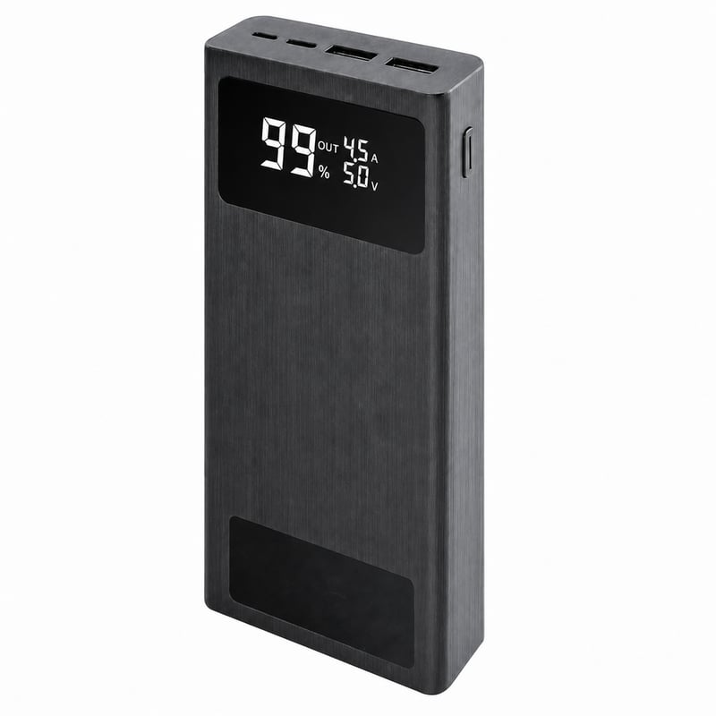 EMOS Powerbank 20000 mAh 22,5 W s brzim punjenjem, zaslonom, Pass-Through funkcijom, 3 izlaza — kabel za punjenje (stanje: vidi 2. sliku)