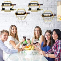 Arany Fali Borospohár Tartó Szett - 3 Pohár, 1 Palack, Modern Dizájn 7