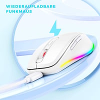 seenda Vezeték Nélküli Egér LED Világítással - Újratölthető, Csendes 2.4G USB Egér Mouse Jiggler Funkcióval, 2000 DPI - PC, Laptop, Windows, 3