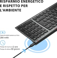iClever BK10 Wireless Billentyűzet - Ergonomikus Kialakítás - Space grey 9