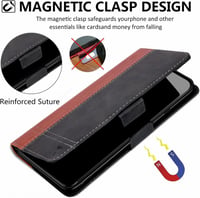 Samsung Galaxy A12/M12 Mágneses Flip Bőrtok - Vékony, Fekete 5