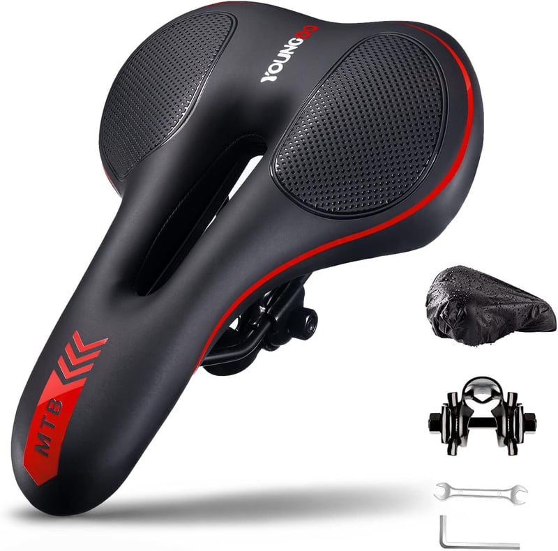 Șa de Bicicletă YOUNGDO cu Gel - Ergonomică, Respirabilă, Absorbantă de Șocuri, Scaun Bicicletă pentru MTB și Biciclete de Șosea, Husă Impermeabilă