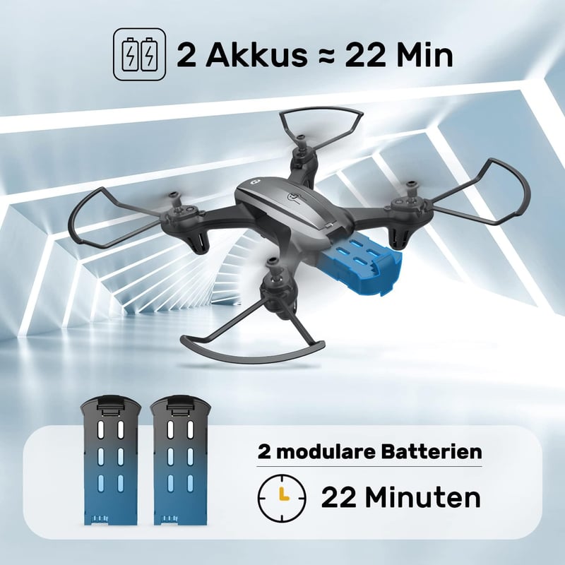 Holy Stone HS340 Mini Drón 720P HD Kamerával, Élő Közvetítéssel, 2 Akkumulátorral, Hosszú Repülési Idővel, Kézi Irányítással, Kezdőknek