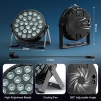 Ukfog 216W RGBW LED Par Reflektor - 27x8W DMX Diszkó Fény Távirányítóval - 6 Üzemmódú Színpadi Világítás DJ Partikra, Esküvőkre, Karácsonyi  - 1 PC 5