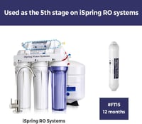 iSpring FT15 Fordított Ozmózis Szűrő, 5. Fokozatú Inline Utószűrő Cserélhető Betét, Fehér, Víztisztító Rendszerhez - Level 5: FT15 Post Carbon 3