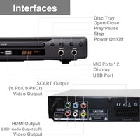 SCART/HDMI/USB DVD lejátszó TV-hez, régiómentes, mikrofonbemenettel 7