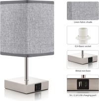 Vintage LED éjjeli lámpa szett, érintős fényerőszabályzással, USB és Type-C töltővel 4
