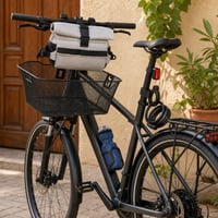 Mestský cyklo balík: košík + vodotesná taška + držiak na fľašu + zadné svetlo + zámok 1