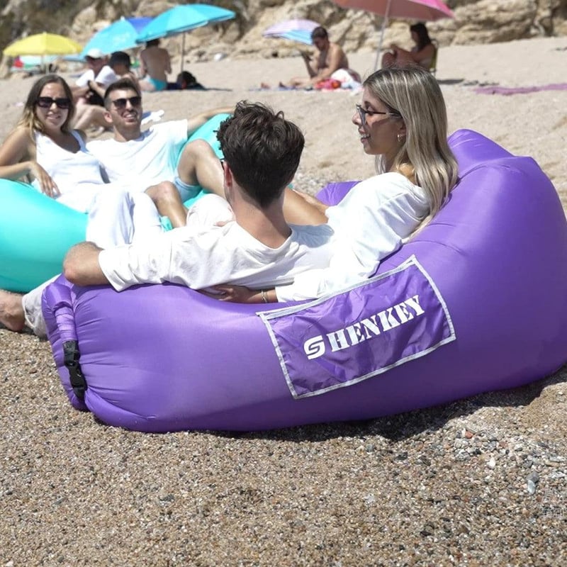 SHENKEY Vízálló Felfújható Lounger Hordozható Légulágy Kempinghez Strandhoz