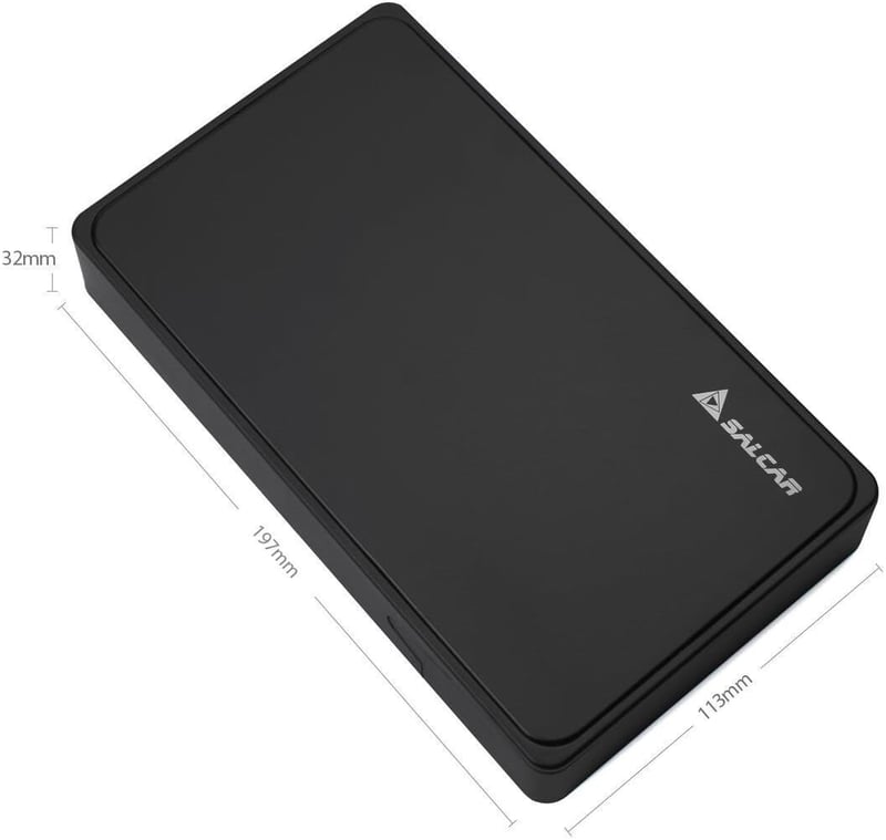 Salcar USB 3.0 külső merevlemez ház 3,5" SATA SSD és HDD-hez, 12V 2A tápegységgel