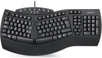 Perixx PERIBOARD-512 Nagy Méretű Ergonomikus Vezetékes USB Billentyűzet Windows Rendszerhez - Fekete, AZERTY, 7 Multimédia Gombbal 1
