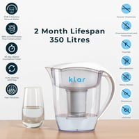 Klar Water 3,5 literes vízszűrő kancsó - Fluorid, ólom és mikroműanyag szűrő - Lúgos pH értékű ivóvíz - BPA-mentes vízszűrő rendszer 3