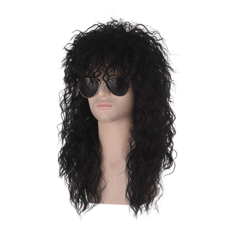 Fekete Mullet Paróka - 70-80-as Évek Retro Rock Punk Stílus