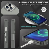 Apple iPhone 13 Pro Max Szürke Áttetsző Szilikon Tok Beépített Képernyővédővel 6
