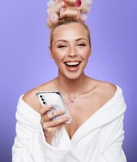 Samsung S21 FE átlátszó tok állítható gyűrűs tartóval 6