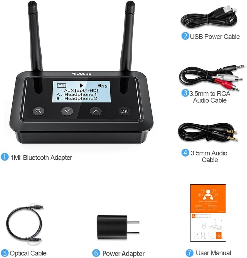 1Mii B03+ Bluetooth 5.3 Adapteradó-Vevő TV és Sztereóhoz, Hosszú Hatótáv