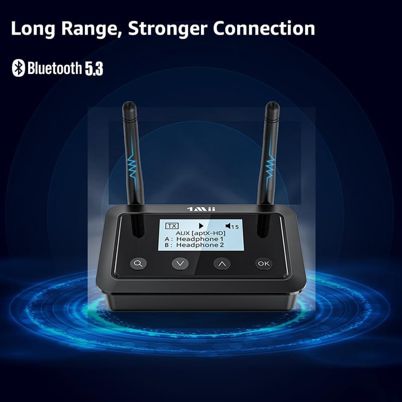 1Mii B03+ Bluetooth 5.3 Adapteradó-Vevő TV és Sztereóhoz, Hosszú Hatótáv