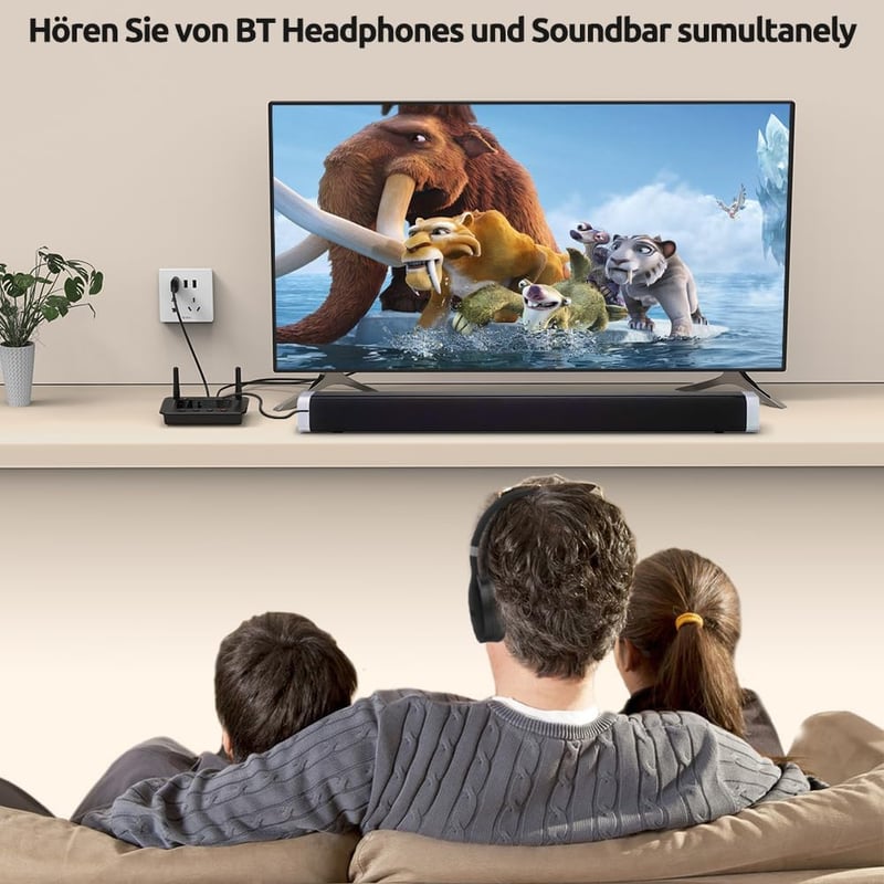 1Mii B03 Bluetooth 5.3 Adó-Vevő TV-hez, aptX HD, Optikai/AUX/RCA, 2 Fejhallgatóhoz
