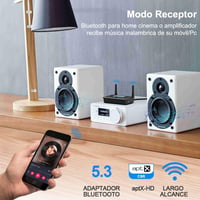 1Mii B03+ Bluetooth 5.3 TV Adó-Vevő LCD Kijelzővel - HiFi Audió Adapter 3.5mm AUX/Optikai Csatlakozással, Alacsony Késleltetésű aptX HD, 2 F 5